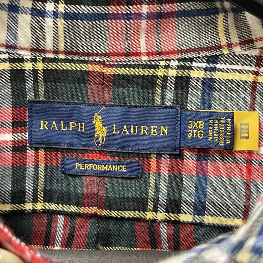 Ralph Lauren Shirt Mens 3XB Big Tartan Red/White Plaid Long Sleeve Flannel‎ - Picture 4 of 12